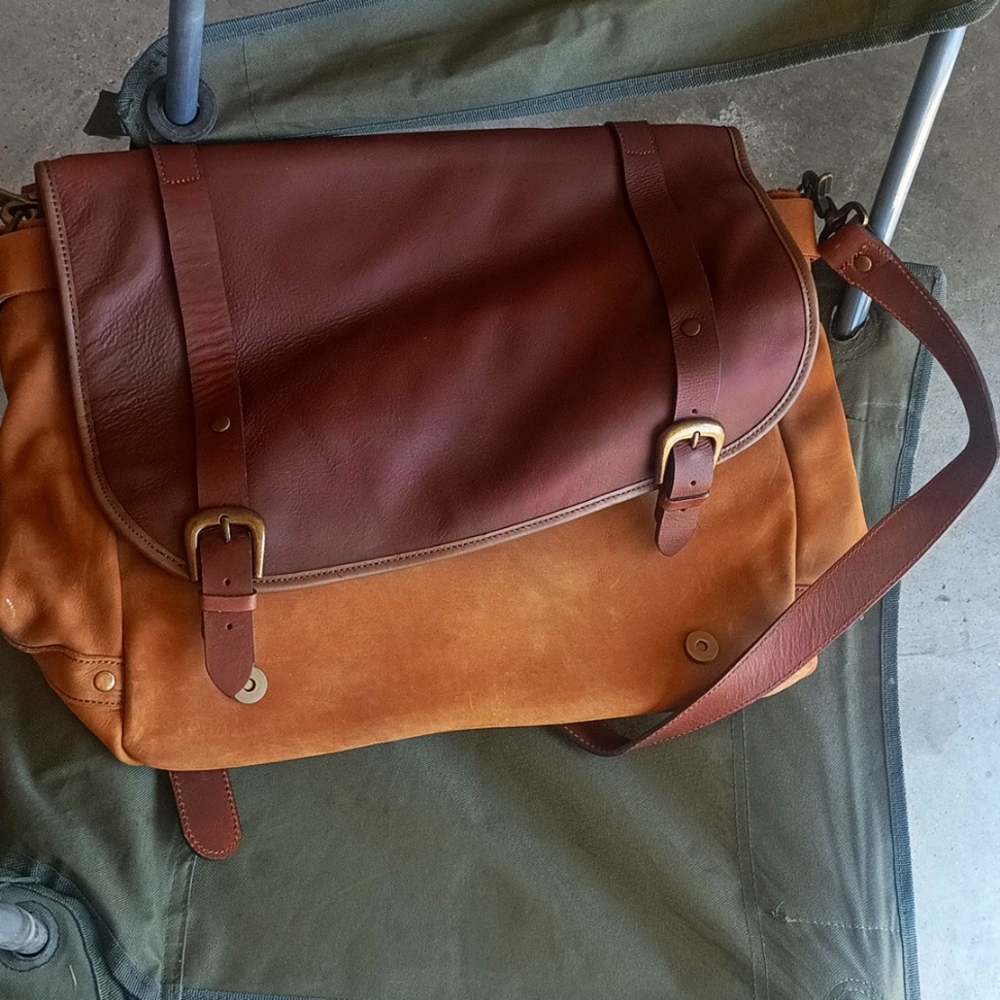 Vintage Marlboro leather & Suede leather messenger bag durable and strong